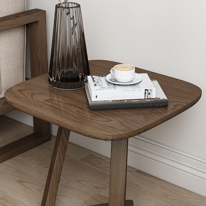 Mesa lateral superior cuadrada de madera sólida 19.7 "de altura Resumen de la mesa de la base de la altura