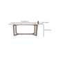 Table à manger rectangulaire en pierre moderne, base en métal pour salle à manger