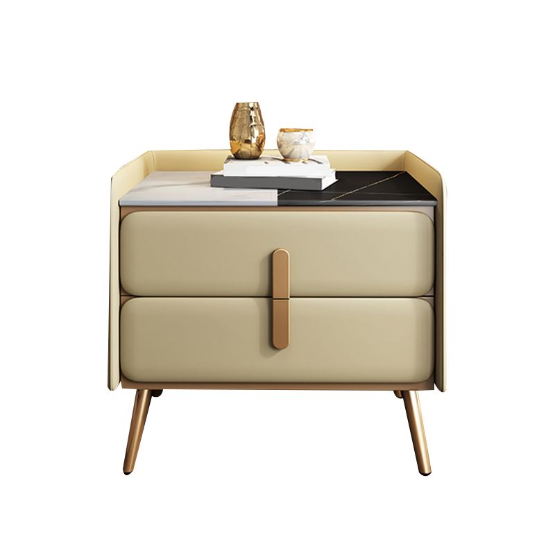 Modern Bedside Cabinet Stone Bed Nightstand with 2 Drawers for Living Room Clearhalo 'Bedroom Furniture' 'furn' 'furn_night_stand' 'Furniture' 'night_stand' 'Nightstands' 1200x1200_eccf0875-f4ef-4d44-8aab-01361c6a0bfb