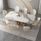 Designer Style 1/2/4/5/6/9 Pieces Dining Set Sintered Stone Dining Table Set Clearhalo 'Dining Room Sets' 'Dining Tables & Seating' 'dining_room_set' 'furn' 'furn_dining_room_set' 'Furniture' 'furniture_dining_room_set' 'Kitchen & Dining Furniture' 1200x1200_eccf9644-b04c-45a9-b69c-9f464eb01b79