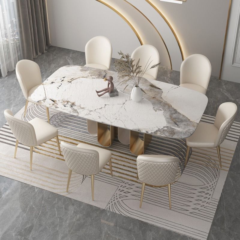 Designer Style 1/2/4/5/6/9 Pieces Dining Set Sintered Stone Dining Table Set Clearhalo 'Dining Room Sets' 'Dining Tables & Seating' 'dining_room_set' 'furn' 'furn_dining_room_set' 'Furniture' 'furniture_dining_room_set' 'Kitchen & Dining Furniture' 1200x1200_eccf9644-b04c-45a9-b69c-9f464eb01b79