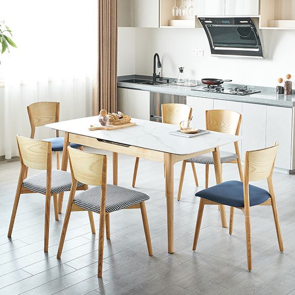 Minimalist Sintered Stone Dining Table White Extendable Dining Table for Kitchen Clearhalo ' dining_table' 'Dining Tables & Seating' 'Dining Tables' 'furn' 'furn_dining_table' 'Furniture' 'furniture_dining_table' 'Kitchen & Dining Furniture' 'kitchen&dining_furn' 'kitchen' 'kitchen_dining_table' 1200x1200_ecd03dc7-cdec-4976-a49b-42ba37b6c7d1