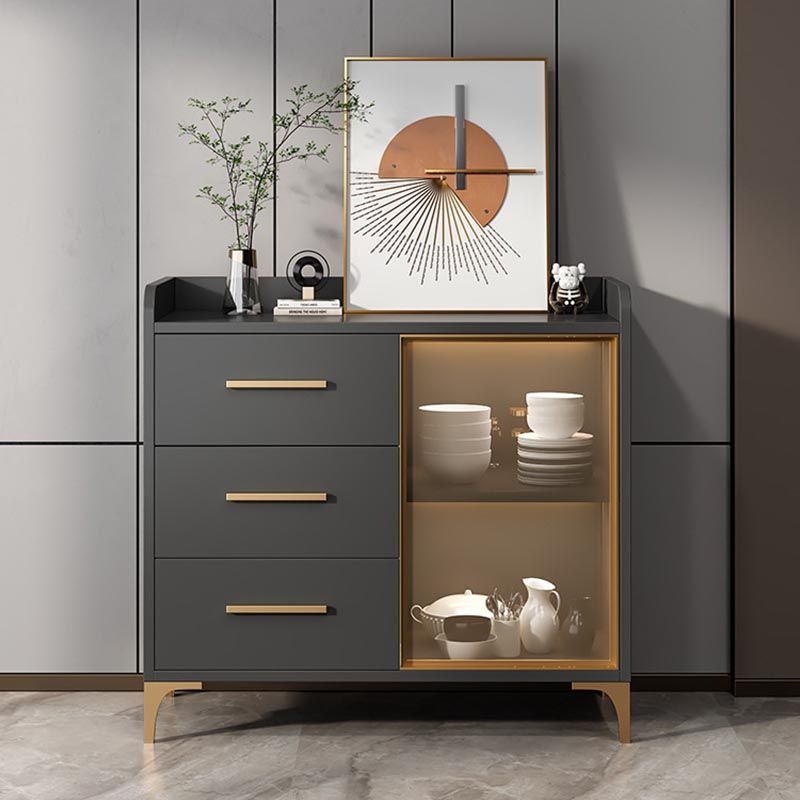 Server di pranzo controcette in vetro contemporaneo server in legno fabbricato senza lampada