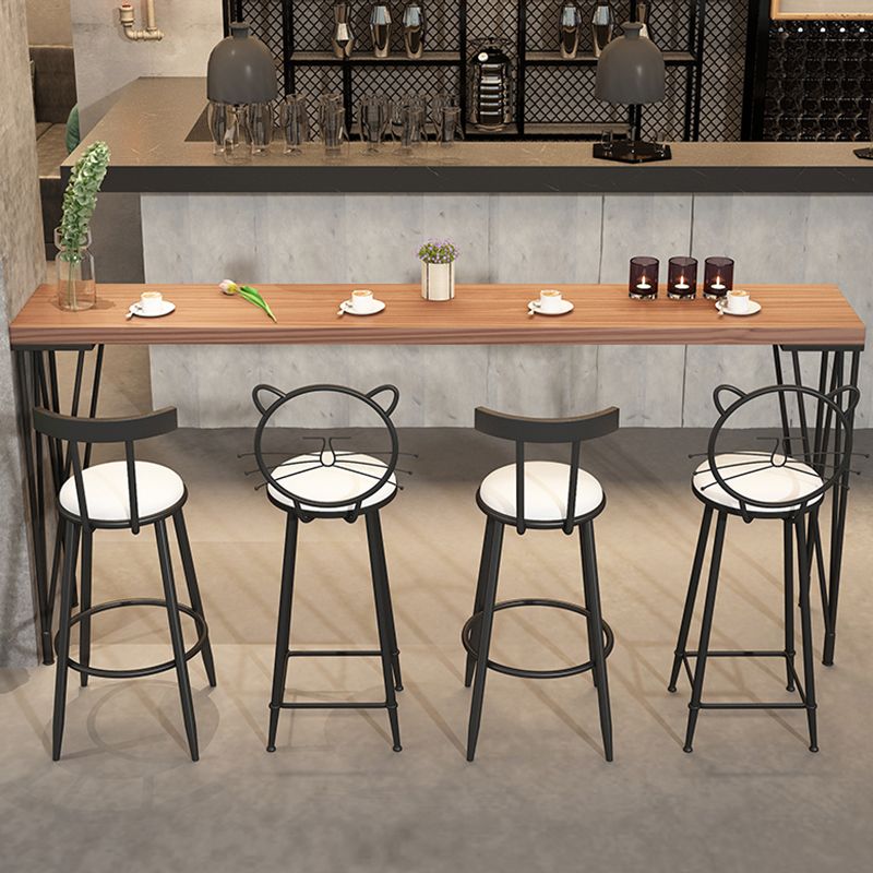 Pine Wood Bar Dining Table Modern Rectangle Bar Table with 4 Legs Pedestal for Dining Room Clearhalo 'Bar Furniture' 'Bar Tables' 'bar_tables' 'furn' 'furn_bar_tables' 'Furniture' 'Kitchen & Dining Furniture' 1200x1200_ecd0de2f-2ad1-46f7-943e-8072bd9a7d03