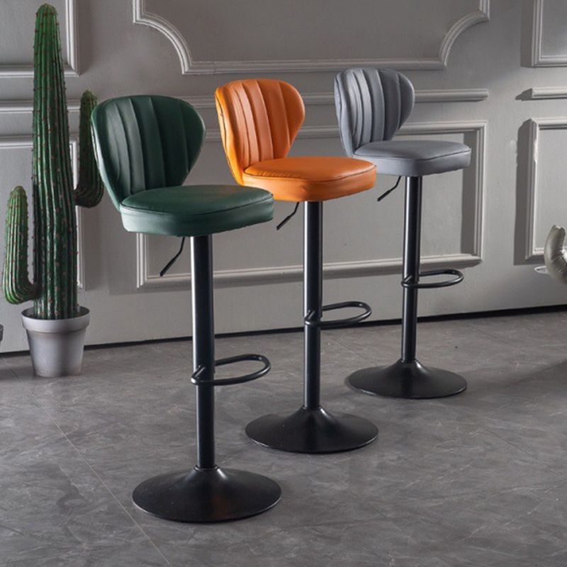 Contemporary Bar-stool Liftable Leather Counter Bar Stool with Metal Legs Clearhalo 'Bar Furniture' 'Bar Stools' 'bar_stools' 'Furniture' 'furniture_bar_stools' 'Kitchen & Dining Furniture' 1200x1200_ecd0e541-8c00-401b-a9c2-9fc615da0779
