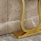 31.49" High Accent Console Table with Iron Frame Base Gold Accent Table