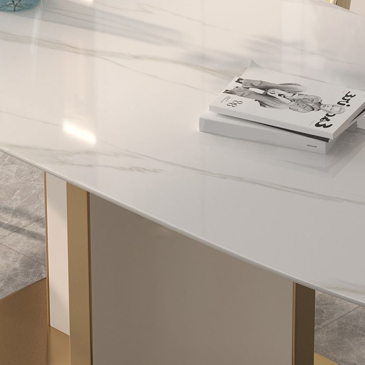 Contemporary Sintered Stone Top Standard Dining Set White Rectangle Shape Dining Set for Kitchen Clearhalo 'Dining Room Sets' 'Dining Tables & Seating' 'dining_room_set' 'furn' 'furn_dining_room_set' 'Furniture' 'furniture_dining_room_set' 'Kitchen & Dining Furniture' 'kitchen&dining_furn' 'kitchen' 1200x1200_ecd23aa6-8d7d-4c36-80b0-be7aeccfc6b6