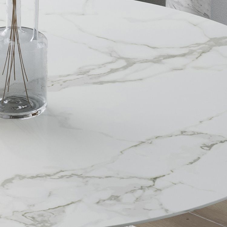 Round Dining Table Tulip Base Dining Table in White for Dining Room Clearhalo 'Dining Tables & Seating' 'Dining Tables' 'dining_table' 'furn' 'furn_dining_table' 'Furniture' 'Kitchen & Dining Furniture' 1200x1200_ecd33870-0f15-4f05-8b60-0d85aeec7d1a