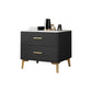 ストーンアクセントテーブルナイトスタンドグラムナイトスタンド2つの引き出しが付いています