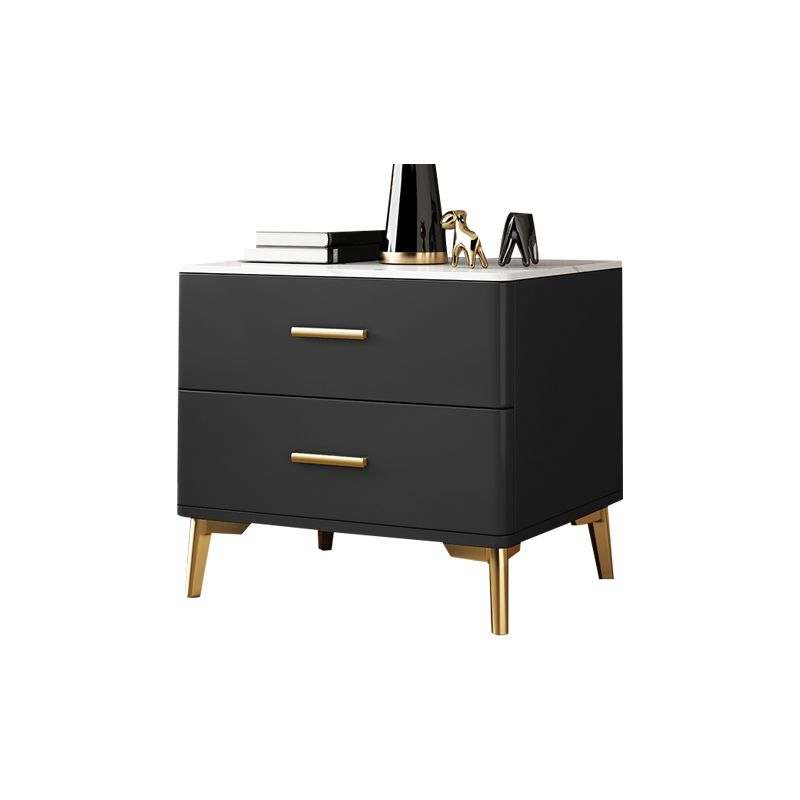 ストーンアクセントテーブルナイトスタンドグラムナイトスタンド2つの引き出しが付いています