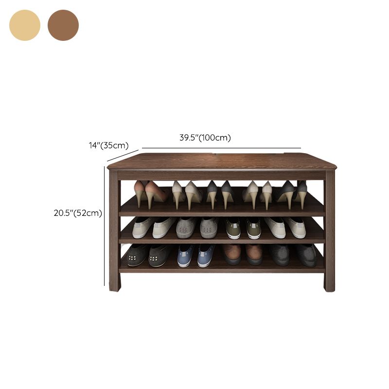 Contemporary Rubber Wood Bench Rectangle Seating Bench in Brown with Storage Clearhalo 'Benches' 'Chairs & Seating' 'furn' 'furn_benches' 'Furniture' 'Living Room Furniture' 1200x1200_ecd5d4f4-59da-40d5-987d-c7c5efc45779