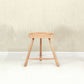 Contemporary Backless Footrest Stool Contoured Solid Wood Bar Stool