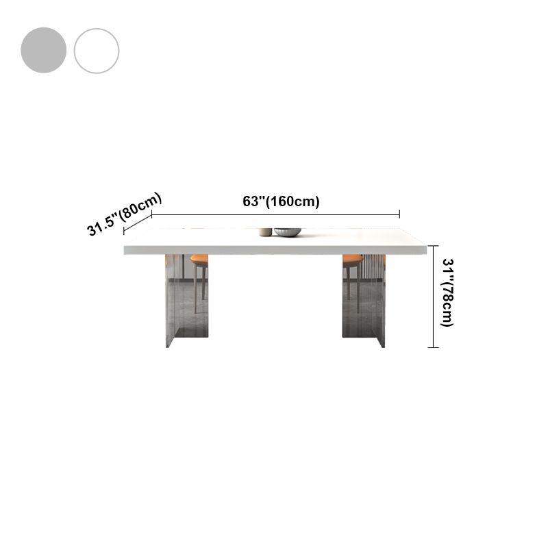 Acrylic Contemporary Rectangular Dining Sintered Stone Dining Table for Kitchen Clearhalo ' dining_table' 'Dining Tables & Seating' 'Dining Tables' 'furn' 'furn_dining_table' 'Furniture' 'furniture_dining_table' 'Kitchen & Dining Furniture' 'kitchen&dining_furn' 'kitchen' 'kitchen_dining_table' 1200x1200_ecd6693a-8864-4f25-8d53-13b8c76e25b2