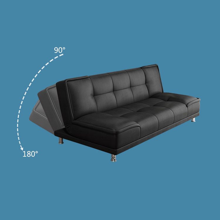 Modern Armless Convertible Chair Single Sleeper Sofa with Biscuit Back Clearhalo 'furn' 'furn_sofas' 'Furniture' 'furniture_sofas' 'kitchen' 'kitchen_sofas' 'Living Room Furniture' 'Sofa' 'sofas' 1200x1200_ecd67b79-d08e-480a-b080-aa7efe31c6e6