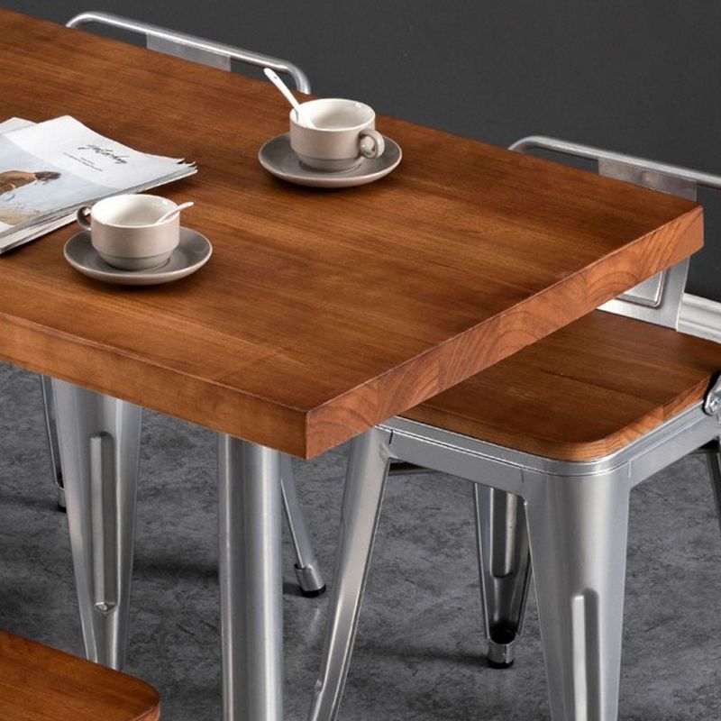Industrial Dining Set 1/2/3/5 Pcs Kitchen Table and Chairs with Metal Frame Clearhalo 'Dining Room Sets' 'Dining Tables & Seating' 'dining_room_set' 'furn' 'furn_dining_room_set' 'Furniture' 'Kitchen & Dining Furniture' 1200x1200_ecd7481a-0953-4551-a10d-0660b7520a9a
