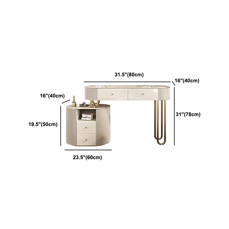 30.7 "lange kaptafel ingesteld met 4 laden ijdelheid in het wit