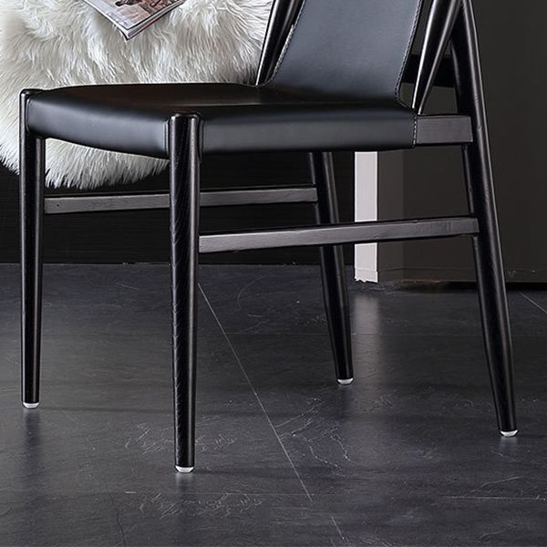 Modern Indoor-Outdoor Dining Chair Solid Wood Faux Leather Side Chair Clearhalo 'Dining Chairs' 'Dining Tables & Seating' 'dining_chair' 'furn' 'furn_dining_chair' 'Furniture' 'Kitchen & Dining Furniture' 1200x1200_ecd96520-cc7d-4dfd-a7aa-bf9f0014ee8c