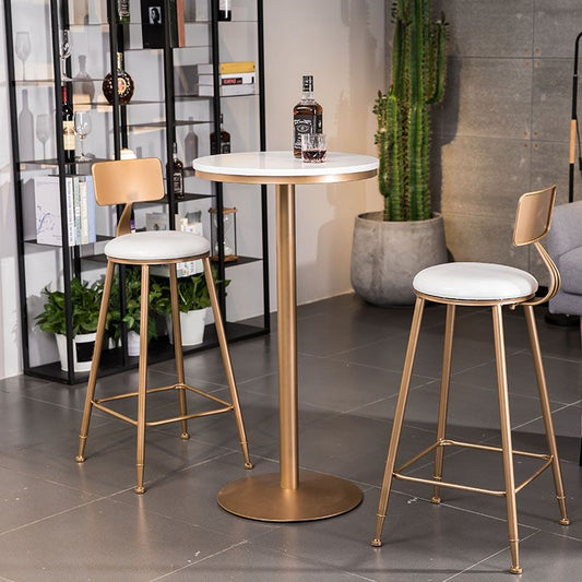 Scandinavian Coffee Shop Counter Stools Footrest Metal Backrest Gold Frame Bar Stool Clearhalo 'Bar Furniture' 'Bar Stools' 'bar_stools' 'furn' 'furn_bar_stools' 'Furniture' 'furniture_bar_stools' 'Kitchen & Dining Furniture' 1200x1200_ecd9f1e6-ff1d-4ab6-8002-eb865d75cfa1