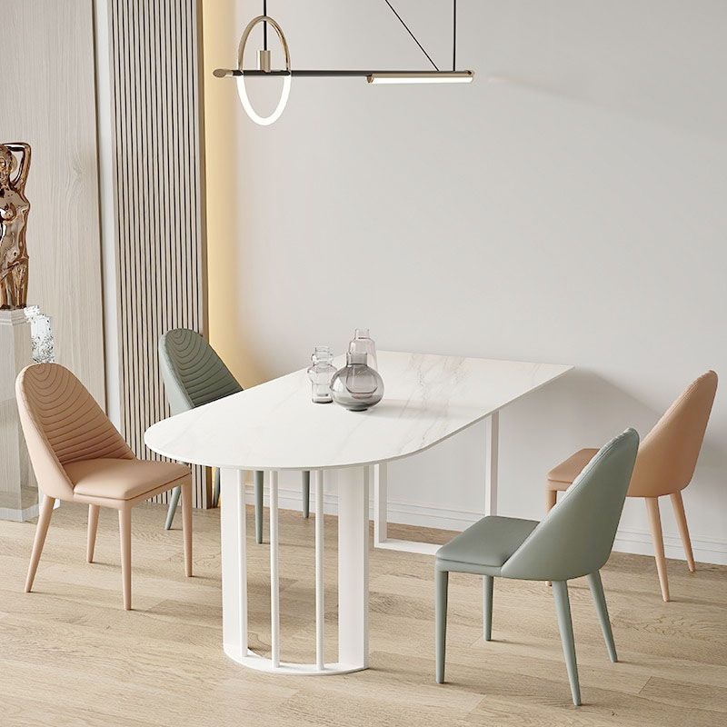 Irregular Shape White Table for Restaurant Sintered Stone Table with Double Pedestal Clearhalo 'Dining Tables & Seating' 'Dining Tables' 'dining_table' 'furn' 'furn_dining_table' 'Furniture' 'furniture_dining_table' 'Kitchen & Dining Furniture' 'kitchen' 'kitchen_dining_table' 1200x1200_ecda2cf0-d333-451d-91bb-1fb2fb64dc95