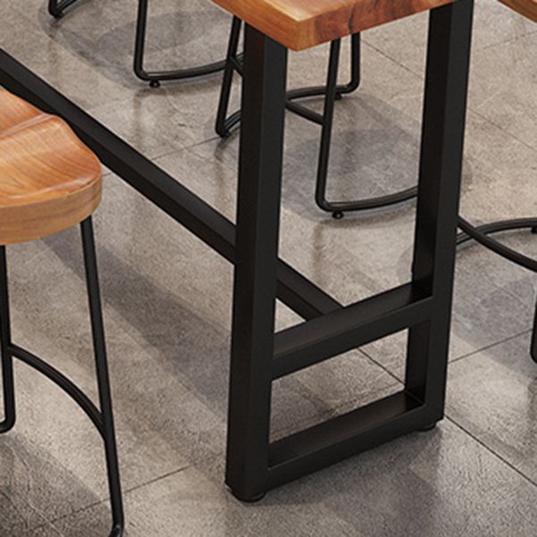 Industrial Bar Dining Table Pine Wood Bar Table with Trestle Base Clearhalo 'Bar Furniture' 'Bar Tables' 'bar_tables' 'Furniture' 'furniture_bar_tables' 'Kitchen & Dining Furniture' 1200x1200_ecdb7184-6f93-4731-947b-40d0bb9d1a0a