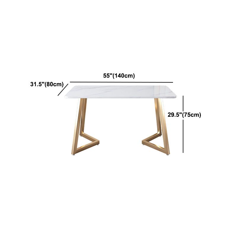 Gold Iron 4 Legs Dining Table Stone Center Top Traditional Luxury Dining Table Clearhalo 'Dining Tables & Seating' 'Dining Tables' 'dining_table' 'furn' 'furn_dining_table' 'Furniture' 'furniture_dining_table' 'Kitchen & Dining Furniture' 'kitchen' 'kitchen_dining_table' 1200x1200_ecdb9d13-34dc-41ee-8e63-d617bab94a91