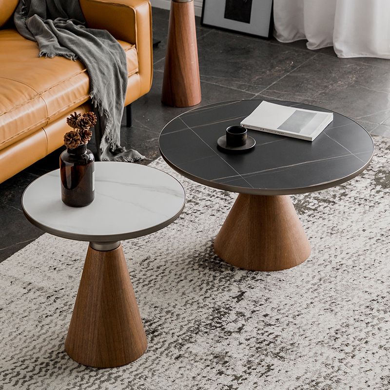 Slate Coffee Table Round Modern Minimalist Coffee Table for Living Room