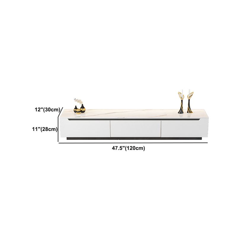 11.81" D Modern TV Stand White Stone TV Console with Drawers Clearhalo 'furn' 'furn_tv_stands_entertainment_centers' 'Furniture' 'Living Room Furniture' 'TV Stands & Entertainment Centers' 'TV Stands & Media Storage Furniture' 'tv_stands_entertainment_centers' 1200x1200_ecdd4213-4964-40f9-bfb7-303a18fcb600