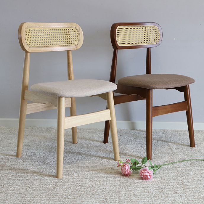 Upholstered Armless Dining Chairs Rattan Side Chairs with Wood Legs (Set of 2) Clearhalo ' kitchen&dining_furn' 'Dining Chairs' 'Dining Tables & Seating' 'dining_chair' 'furn' 'furn_dining_chair' 'Furniture' 'furniture_dining_chair' 'Kitchen & Dining Furniture' 'kitchen' 1200x1200_ece016ec-c1d9-44de-8b9d-32245ff2a121