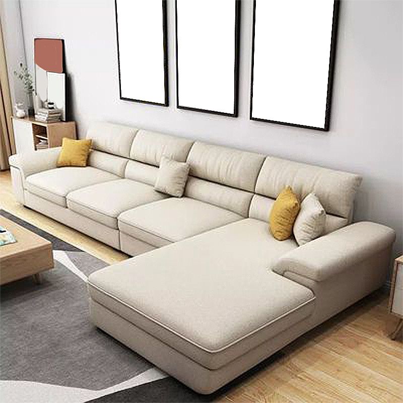 High Back Pillow Top Arm Sectional Left Hand Facing Sofa and Chaise with Slipcover Clearhalo 'furn' 'furn_sectionals' 'Furniture' 'furniture_sectionals' 'kitchen' 'kitchen_sectionals' 'Living Room Furniture' 'Sectionals' 1200x1200_ece0b9cc-7066-417c-a7c5-f06a61a0745b
