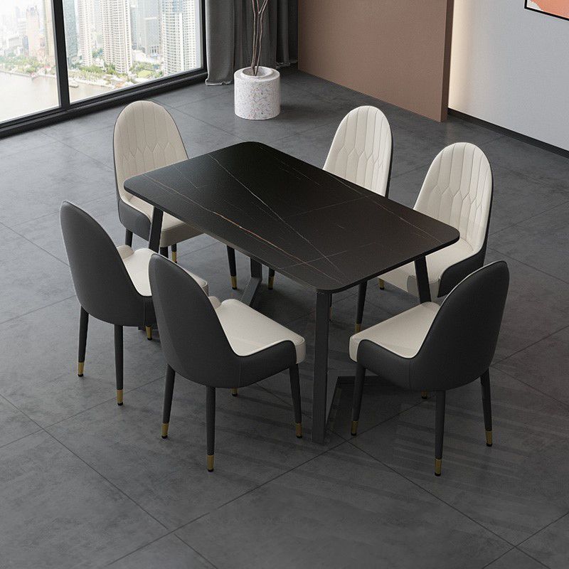 Modern 1/4/5/7 Pieces Dining Room Table Set Sintered Stone Dining Set Clearhalo 'Dining Room Sets' 'Dining Tables & Seating' 'dining_room_set' 'furn' 'furn_dining_room_set' 'Furniture' 'furniture_dining_room_set' 'Kitchen & Dining Furniture' 'kitchen&dining_furn' 'kitchen' 1200x1200_ece18157-617a-4ad2-a9b9-cbe702ce4010