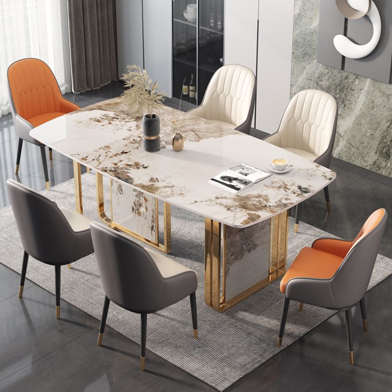 Traditional Luxury Dining Table Rectangle Sintered Stone Double Pedestal Table Clearhalo ' dining_table' 'Dining Tables & Seating' 'Dining Tables' 'furn' 'furn_dining_table' 'Furniture' 'furniture_dining_table' 'Kitchen & Dining Furniture' 'kitchen&dining_furn' 'kitchen' 'kitchen_dining_table' 1200x1200_ece211c9-2149-4b7d-9381-9bdb7256ed08