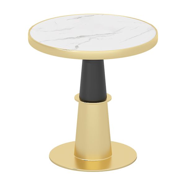 Luxury Sintered Stone Top Dining Table Round Table with Gold Metal Pedestal Clearhalo 'Dining Tables & Seating' 'Dining Tables' 'dining_table' 'furn' 'furn_dining_table' 'Furniture' 'furniture_dining_table' 'Kitchen & Dining Furniture' 'kitchen' 'kitchen_dining_table' 1200x1200_ece217c3-e94b-406e-9cf9-d95bae2e81cd