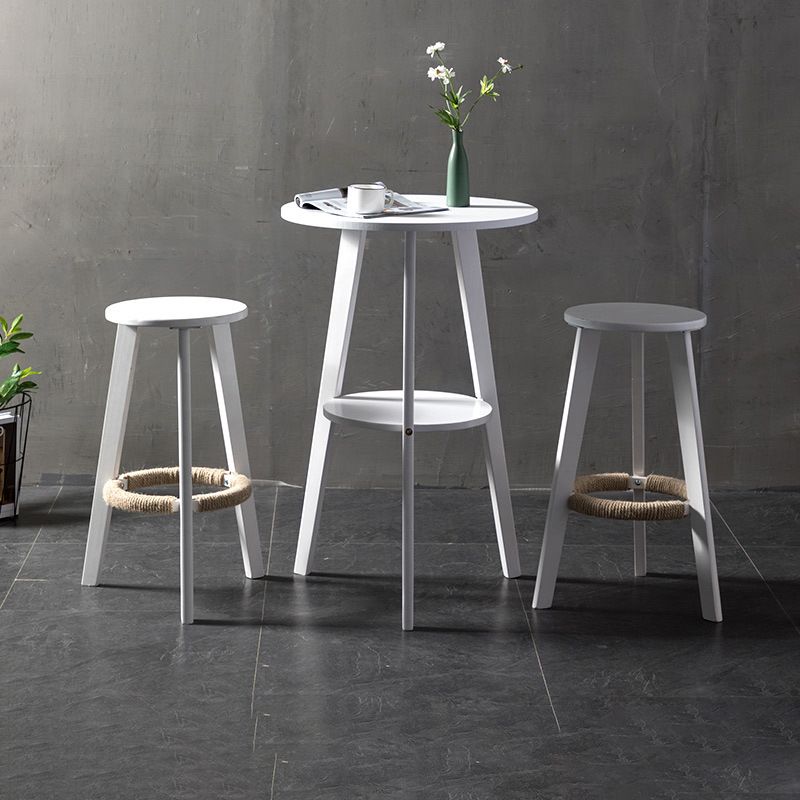 Simple Style Round Bar Table Wood Top Pub Table for Coffee Shop Clearhalo 'Bar Furniture' 'Bar Tables' 'bar_tables' 'furn' 'furn_bar_tables' 'Furniture' 'furniture_bar_tables' 'Kitchen & Dining Furniture' 1200x1200_ece2a7b2-7242-425a-9160-a0a4c662d961