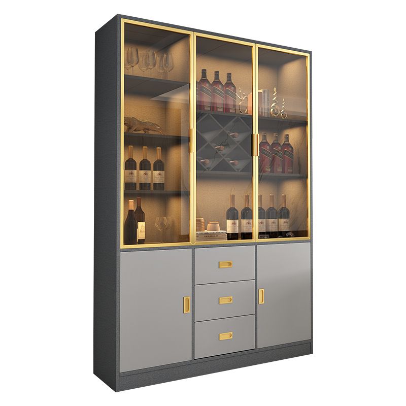 Glam Dining Room Sideboard Buffet Glass Cabinets with Storage Clearhalo 'buffet_sideboard' 'Buffets & Sideboards' 'furn' 'furn_buffet_sideboard' 'Furniture' 'Kitchen & Dining Furniture' 1200x1200_ece2adfc-b33b-47ce-9648-aef44d5b63ed