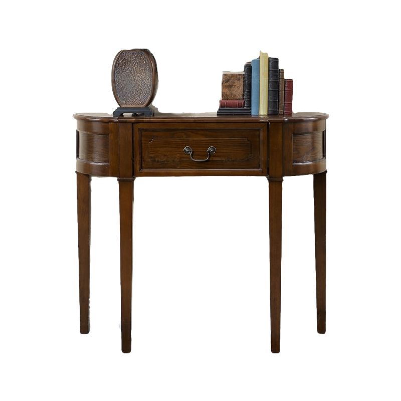 14 inch Wide Console Table Mid-Century Modern Wood Accent Table for Hall