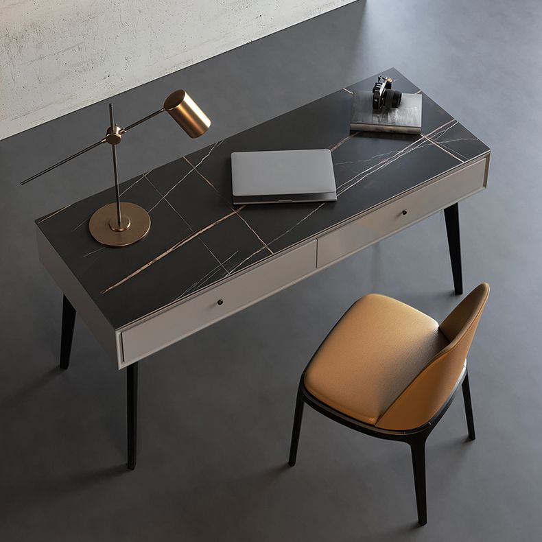 Industrial Style Writing Desk Rectangular Office Desk with Drawers Clearhalo 'furn' 'furn_office_desk' 'Furniture' 'furniture_office_desk' 'Office Desks' 'Office Furniture' 'office_desk' 1200x1200_ecea7080-889a-4555-8bfc-c2c4e6c76b5d