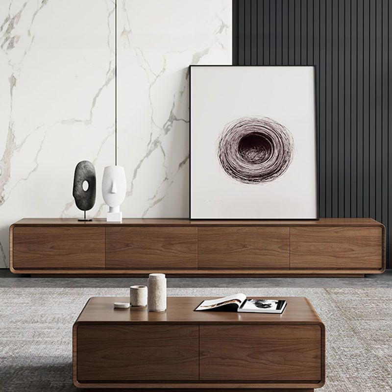 Meuble TV nordique, meuble de salon en noyer, petite Console de meuble TV familial