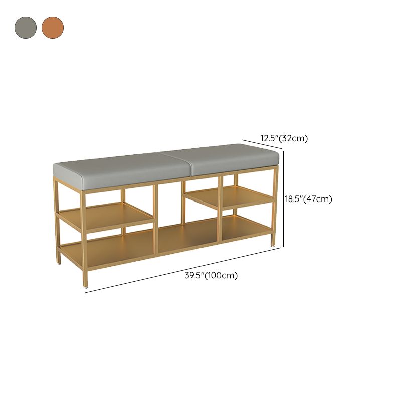 Modern Entryway Bench Cushioned Metal Seating Bench , 12.5 inch Width Clearhalo 'Benches' 'Chairs & Seating' 'furn' 'furn_benches' 'Furniture' 'Living Room Furniture' 1200x1200_ecead7bf-e600-4f84-99a4-5443d074cd96