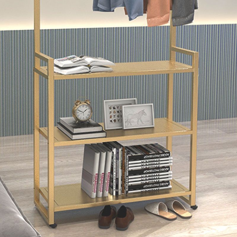 Luxurious Metallic Coat Hanger Free Standing Multicapa Estantes de diseño de la reverencia