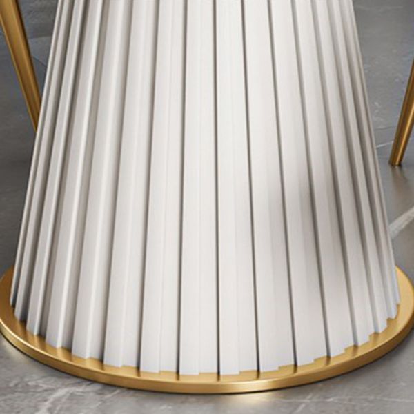 Glam Round Dining Table Set 1/2/5/7 Pieces Dinette Set with White Sintered Stone Top