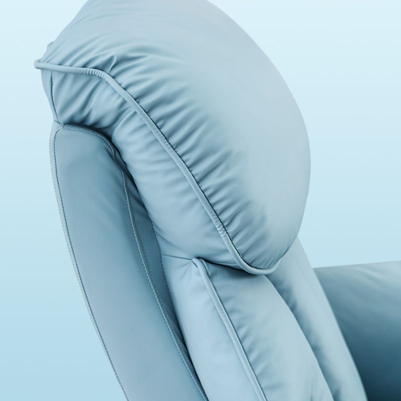 Recarqueur standard de couleur unie contemporaine avec bras en faux cuir / mélange en lin