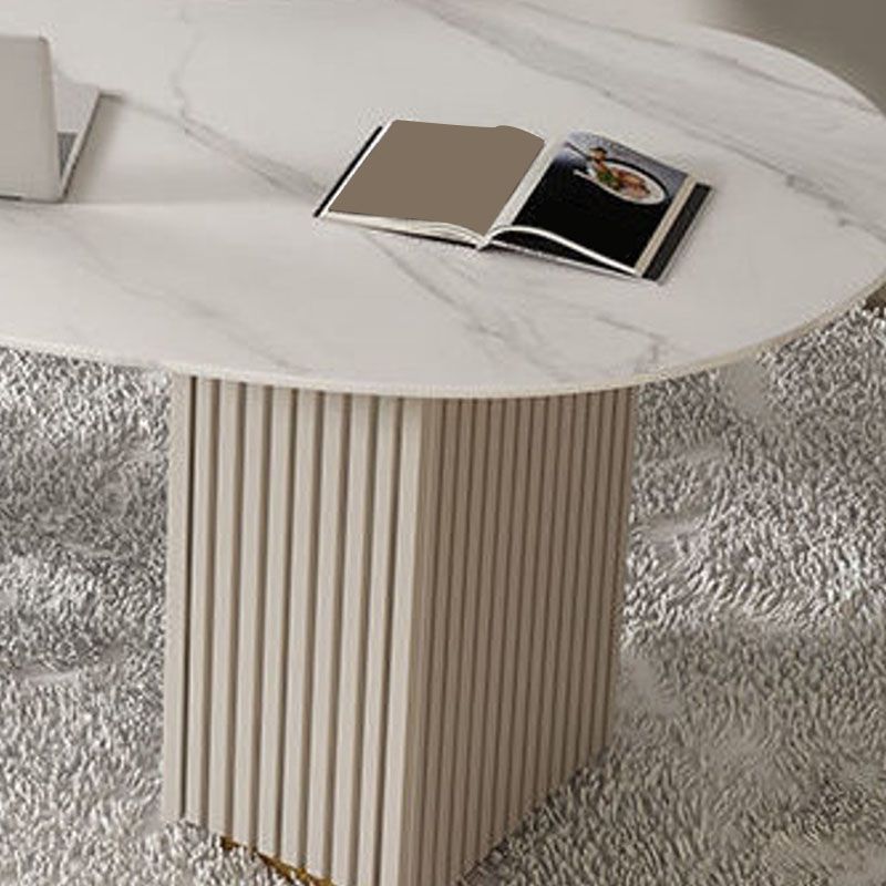 Escritorio de escritura de piedra contemporánea escritorio de la oficina en blanco con cajones