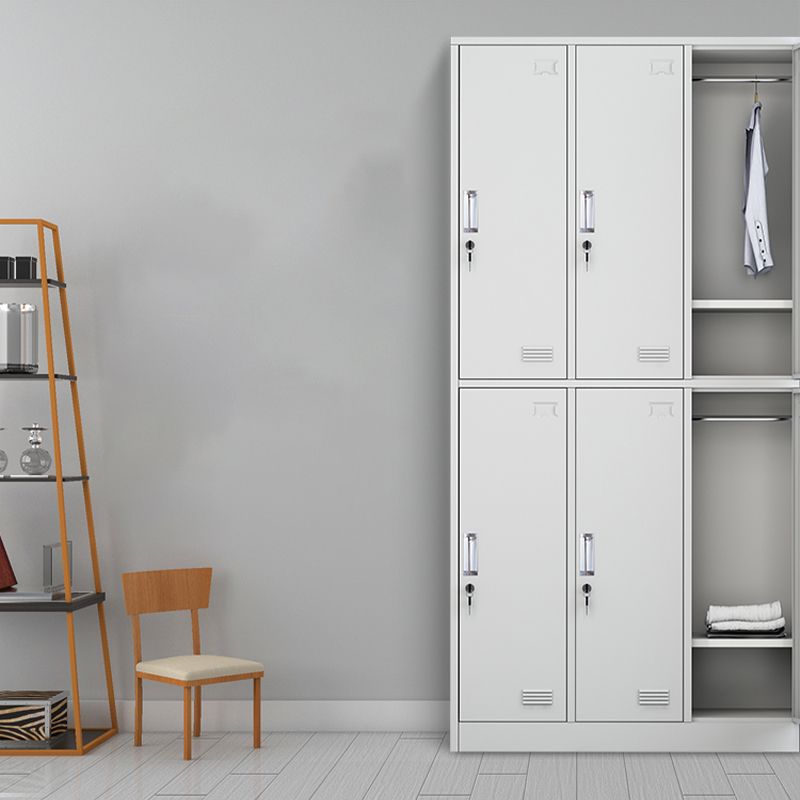 Armadio del guardaroba in acciaio grigio armadio a card a cerniera contemporanea