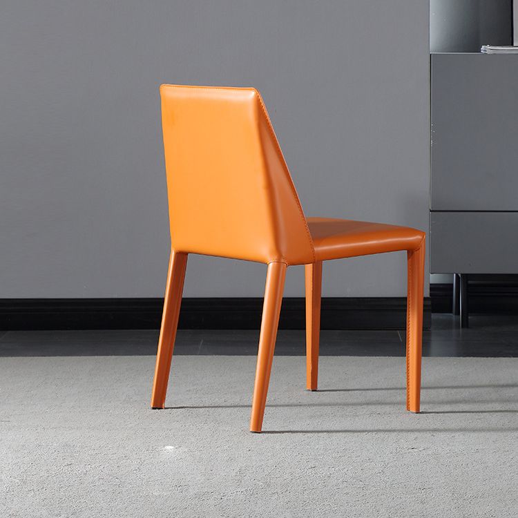 Eigentijdse stijl lederen eetstoel armloze stoere rugstoelen