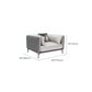 Minimalist Pillow Top Arm Sofa Gray Leather Loose Back Cushions Sofa