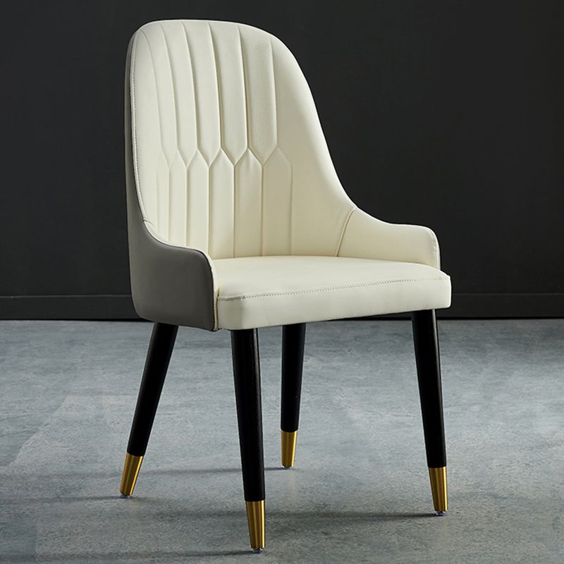 Sillas de comedor de cocina glamorosa sillas laterales tapizadas con patas de madera