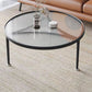Contemporary Cocktail Table 3 Legs Glass Round Single Coffee Table