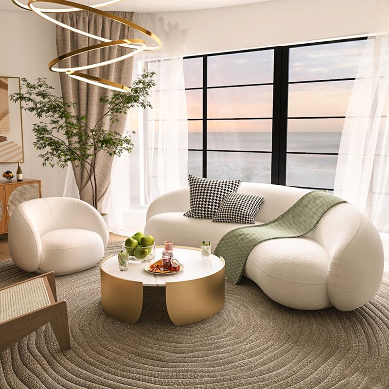 23.62インチの高さの現代的な湾曲した傾斜ソファリビングルーム