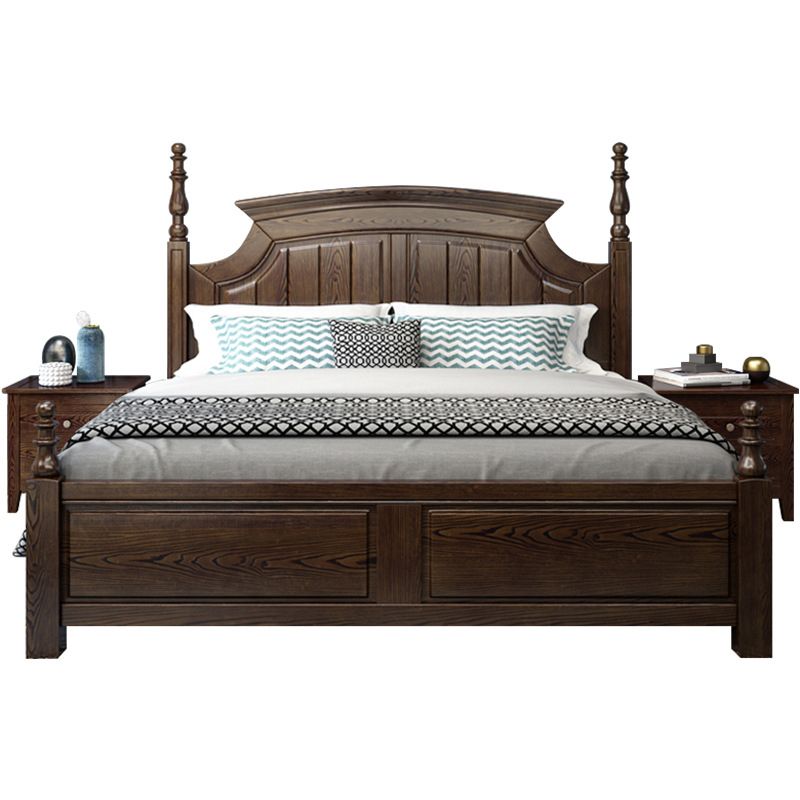 Victorian Ash Four Poster Bed Solid Color Walnut Poster Bed with Headboard Clearhalo 'Bedroom Furniture' 'Beds' 'furn' 'furn_beds' 'Furniture' 1200x1200_ecf0c82c-d27c-4c48-a61c-4612429488a4