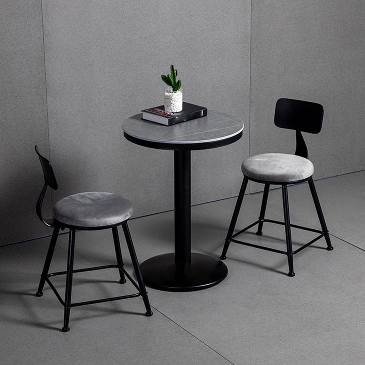 Industrial Gray Bar Table Faux Marble White 21.6" Round Top Bistro Table for Cafe Clearhalo 'Bar Furniture' 'Bar Tables' 'bar_tables' 'furn' 'furn_bar_tables' 'Furniture' 'furniture_bar_tables' 'Kitchen & Dining Furniture' 'kitchen&dining_furn' 'kitchen' 1200x1200_ecf0d9dc-bf2d-46fb-b214-7652a5e575f0
